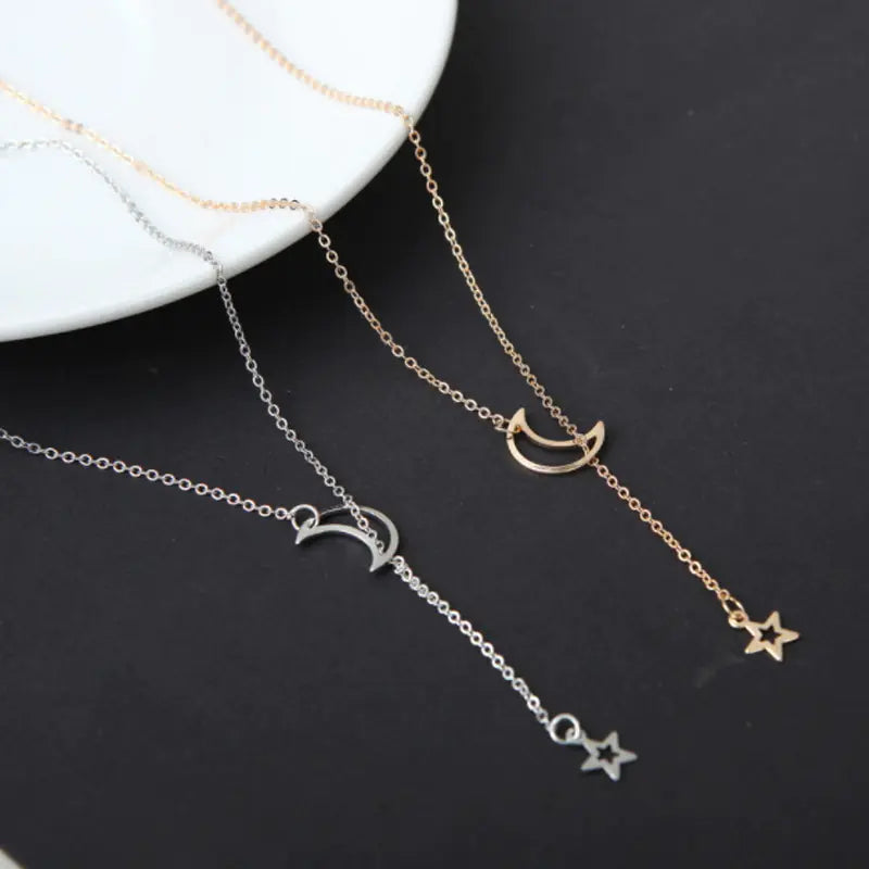 Fashion Simple Moon Star Necklace Short Choker Wholesale