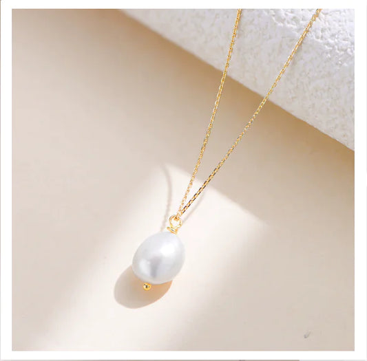 S925 Sterling Silver Necklace OT Buckle Natural