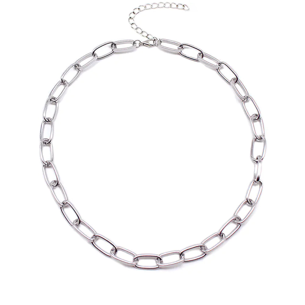 Metal Round Ball Necklace for Women - Simple Chunky Chain