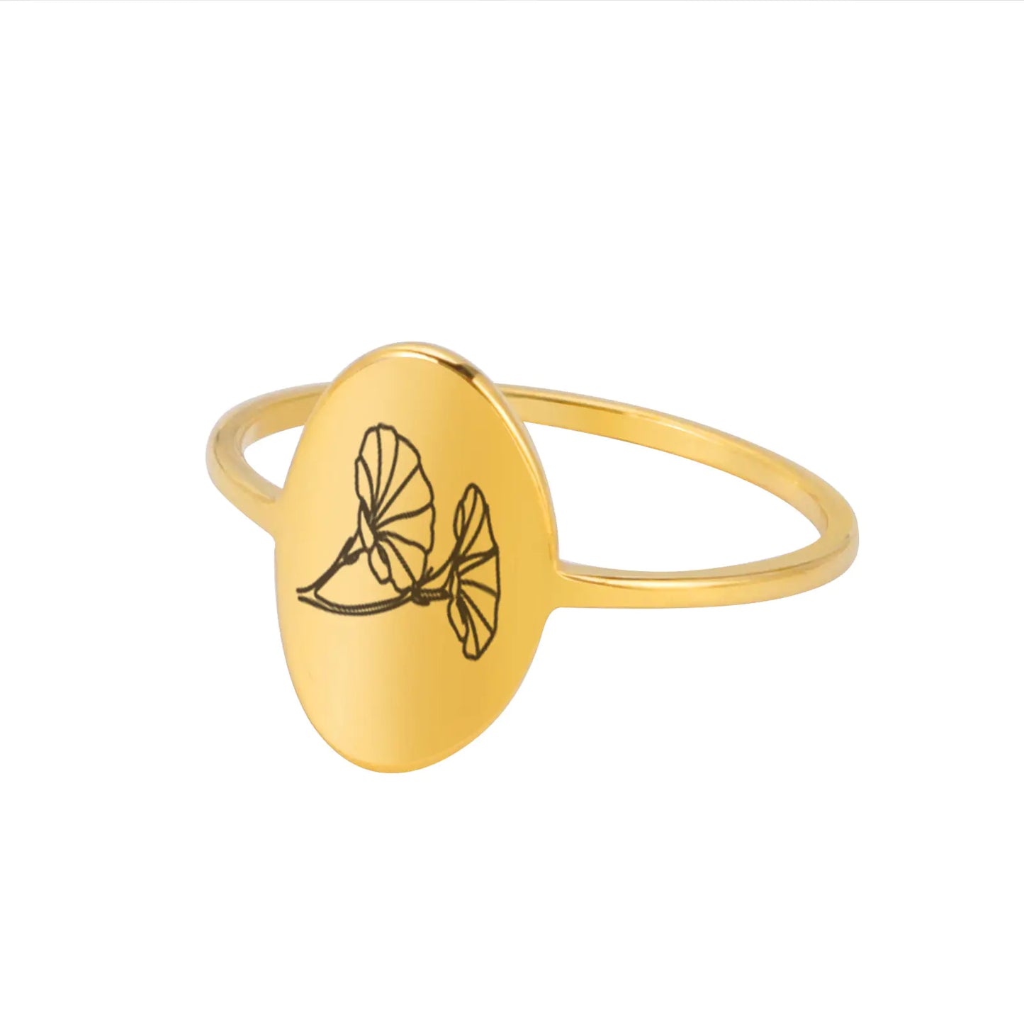 Stainless Steel Simple December Flower Wind Ring