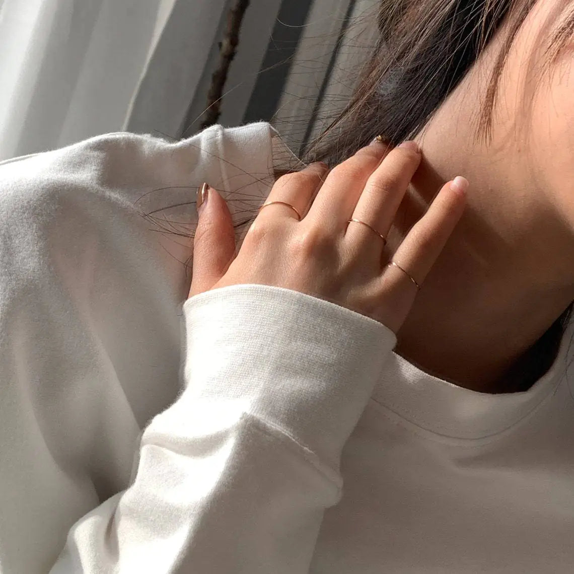 Glossy Fine Stainless Steel Simple Ring