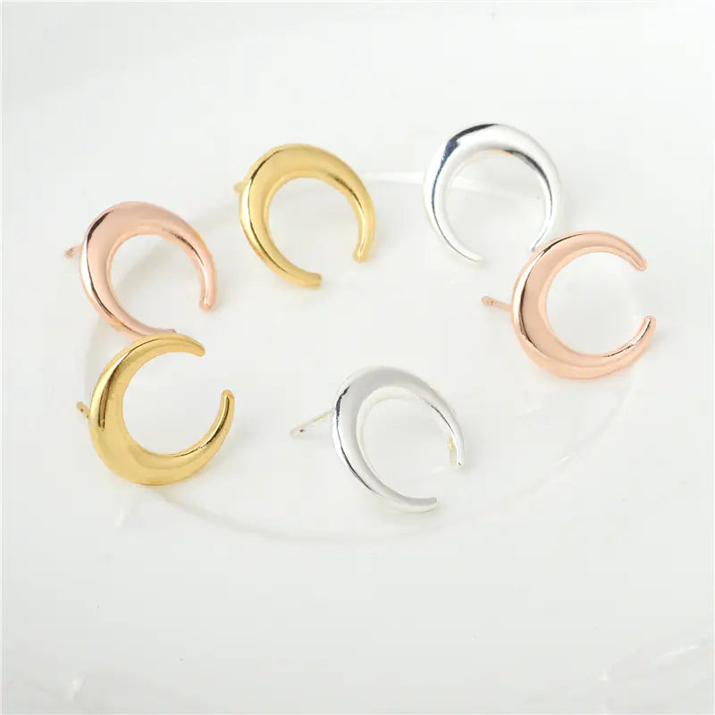 Trendy Crescent Moon Rose Gold Earrings (Direct from Factory)