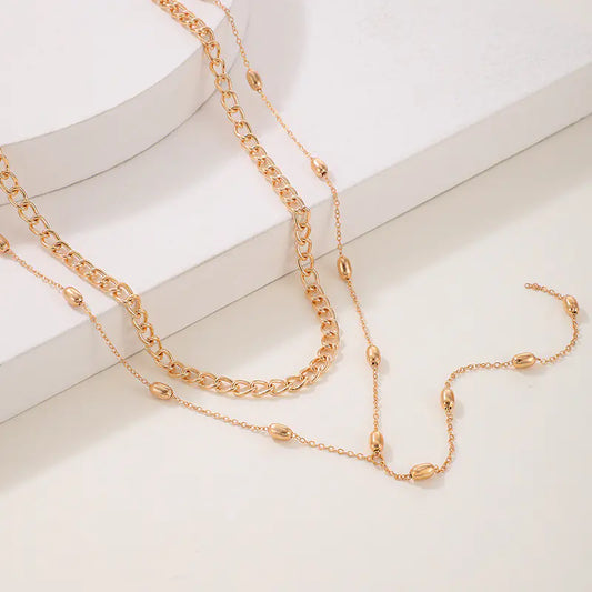 Creative Alloy Beaded Long Necklace - Simple Fashion