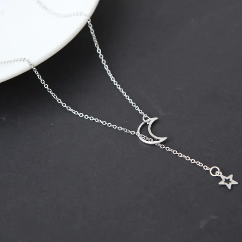 Fashion Simple Moon Star Necklace Short Choker Wholesale