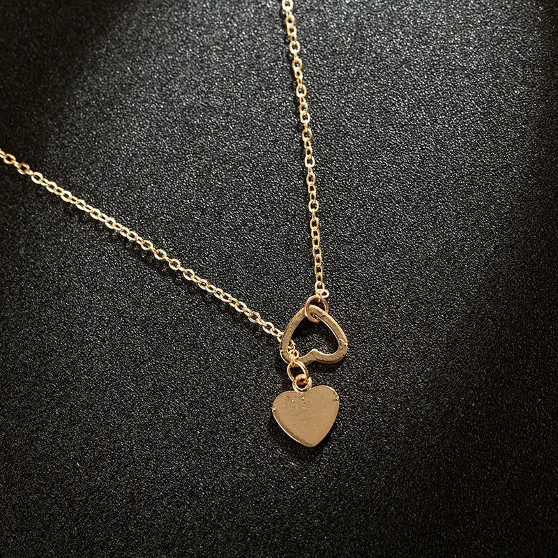Trendy Adjustable Heart Pendant Necklace in Simple Style