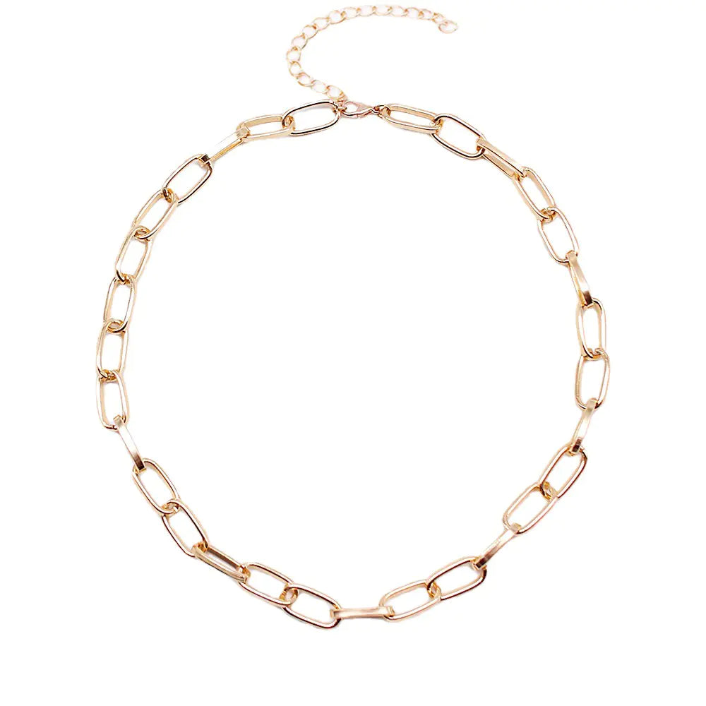 Metal Round Ball Necklace for Women - Simple Chunky Chain