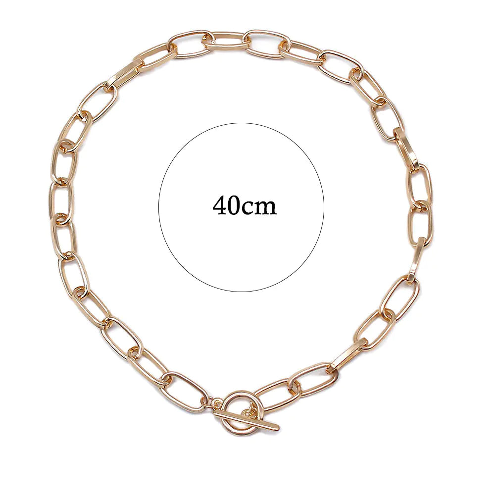 Metal Round Ball Necklace for Women - Simple Chunky Chain