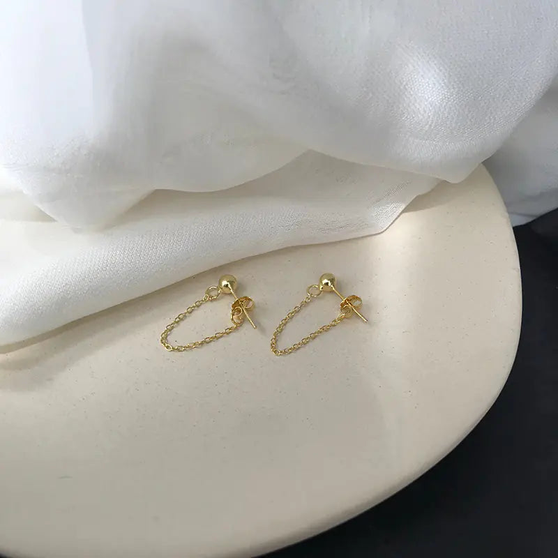 Elegant Gold Tassel Earrings for Sensitive Skin