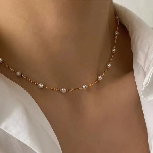 Fashion Pearl Choker Necklace - Simple Style in Stock