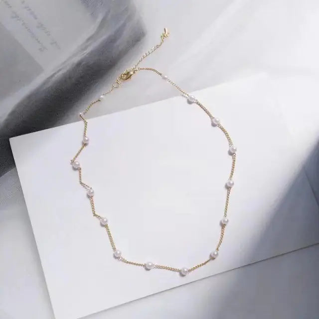 Fashion Pearl Choker Necklace - Simple Style in Stock