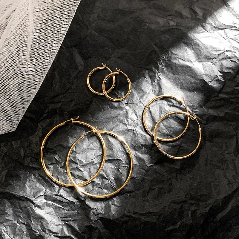 14K Gold-Plated Oversized Circle Hoop Earrings