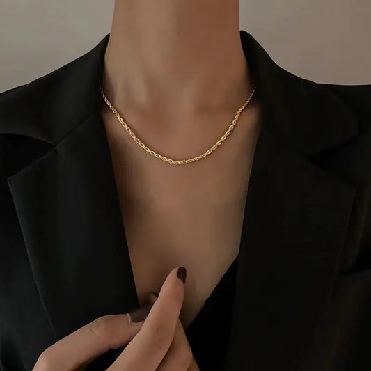 Twist Clavicle Chain, Trendy Simple Hip Hop Necklace