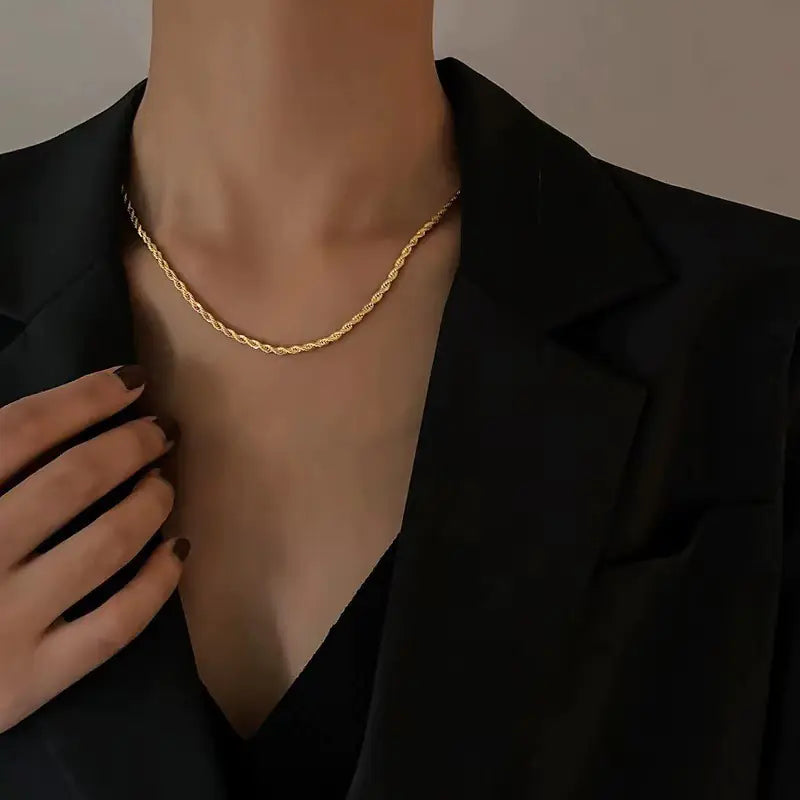 Twist Clavicle Chain, Trendy Simple Hip Hop Necklace