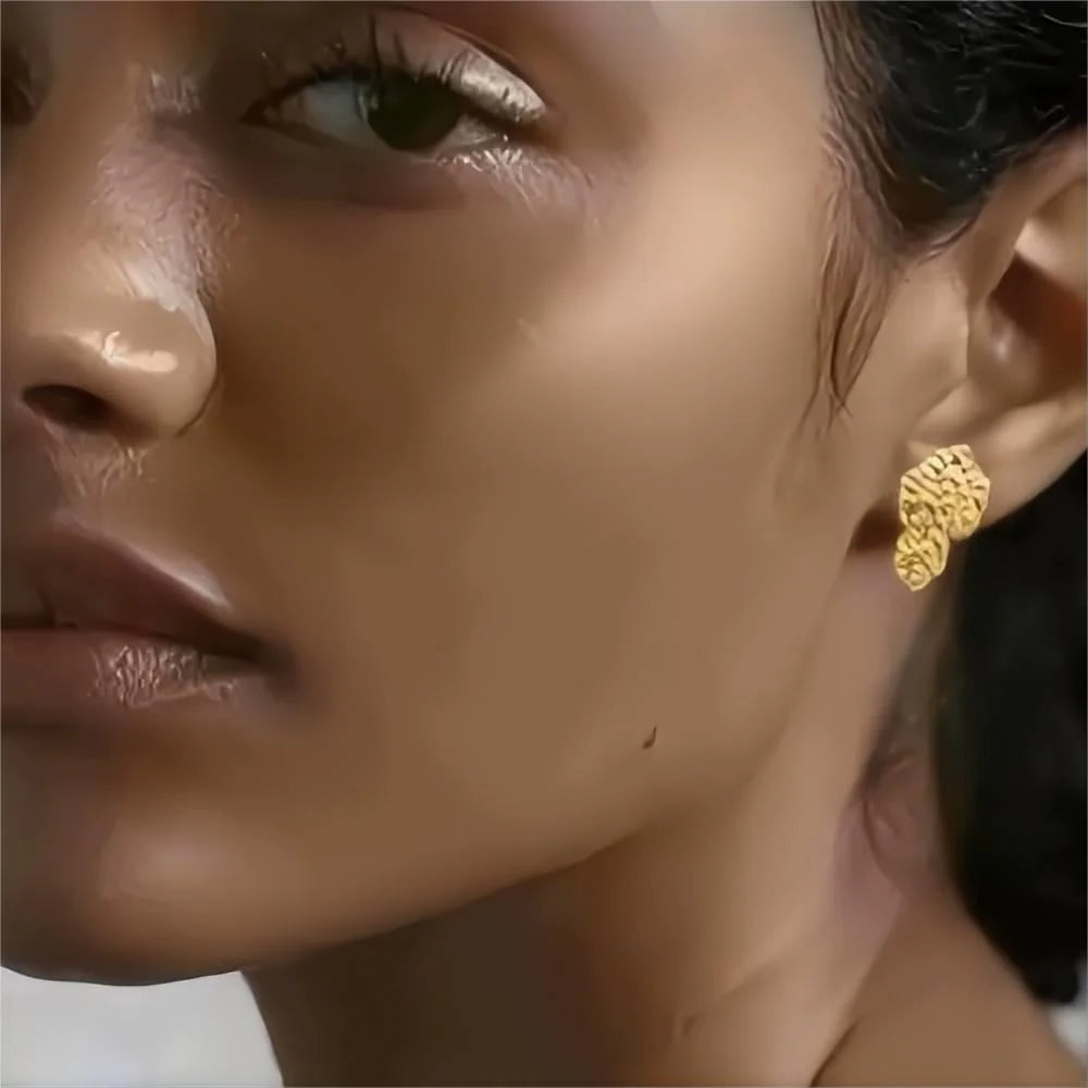 Gold-Plated Copper Stud Earrings