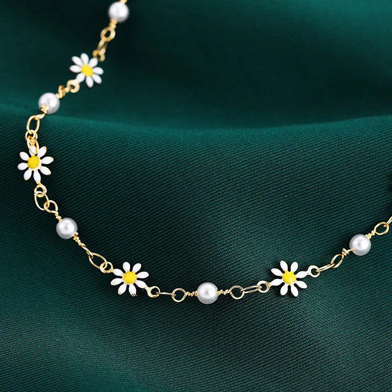 Handmade Bohemian Daisy Anklets for Women Jewelry