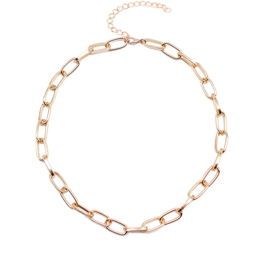 Metal Round Ball Necklace for Women - Simple Chunky Chain