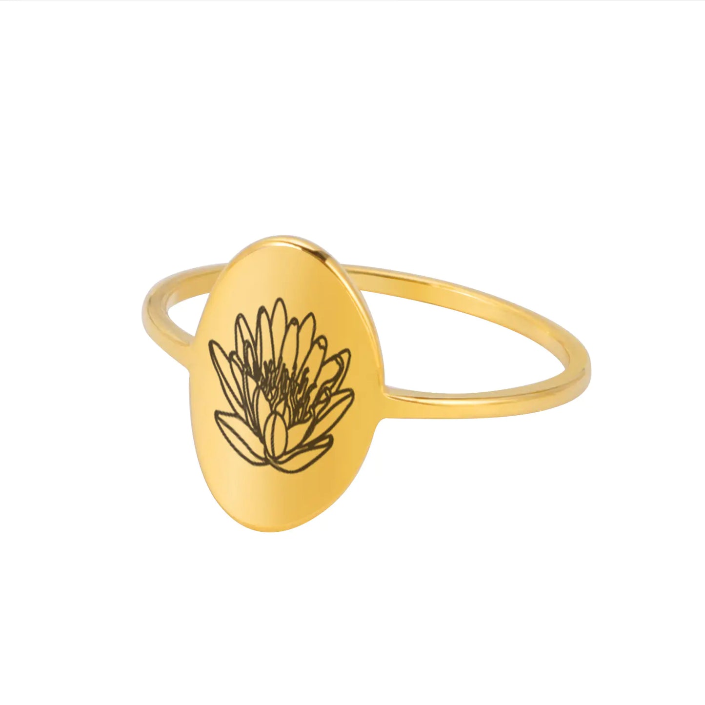 Stainless Steel Simple December Flower Wind Ring