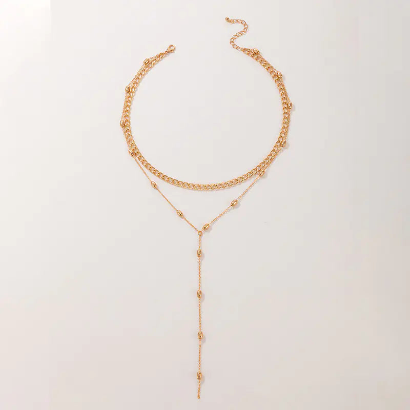 Creative Alloy Beaded Long Necklace - Simple Fashion