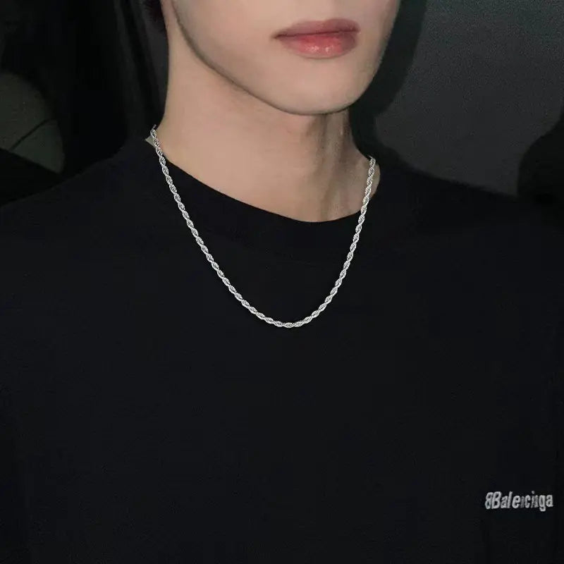 Twist Clavicle Chain, Trendy Simple Hip Hop Necklace