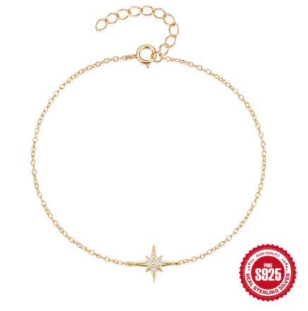 18K Gold Plated Bracelet with Octagonal Star Charm
