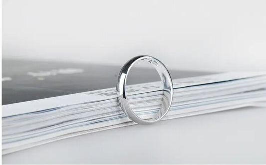 S990 Sterling Silver Retro Simple Ring for Men 5MM