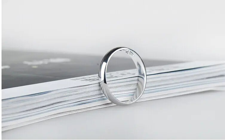 S990 Sterling Silver Retro Simple Ring for Men 5MM