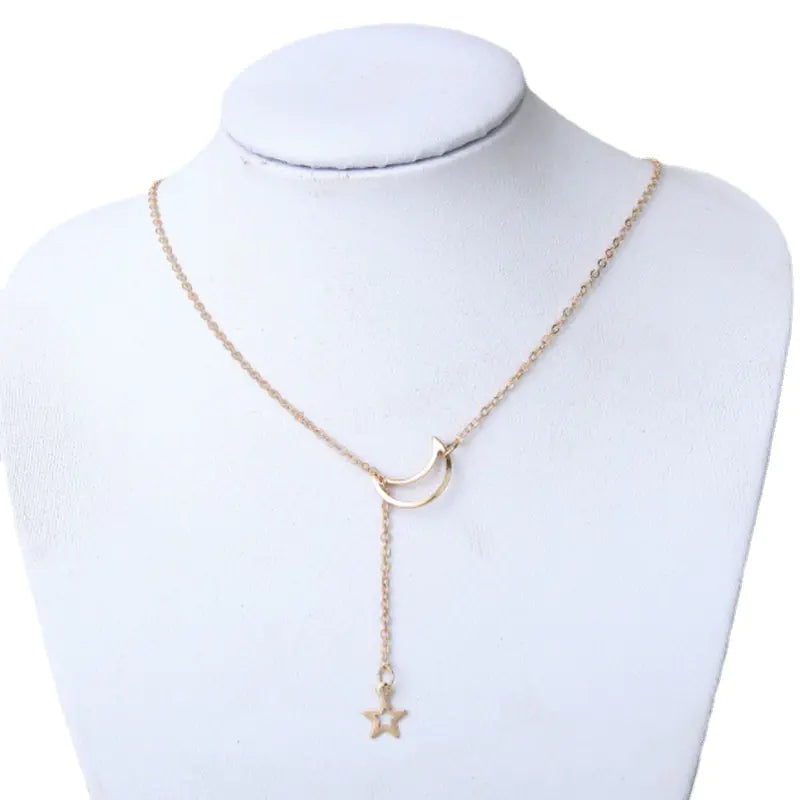 Fashion Simple Moon Star Necklace Short Choker Wholesale